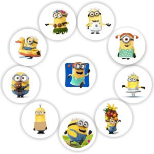 Mini Yellow Cartoon Buddy Stickers | Goggles, Dungarees & Silly Faces