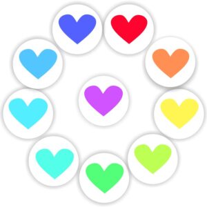 Mini Heart Stickers | Rainbow Hearts in Red, Blue, Green & Purple