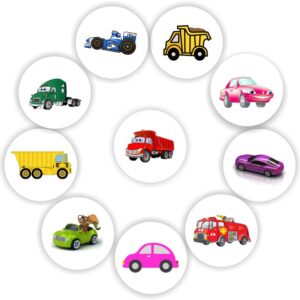 Mini Vehicle Stickers | Cars, Trucks, Fire Engine & Race Car