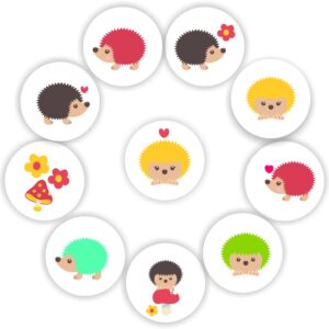 Mini Hedgehog Stickers | Hedgehogs, Flowers & Toadstool