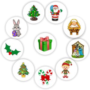 Mini Christmas & Easter Stickers | Santa, Nativity, Elf, Candy Canes, Bunny