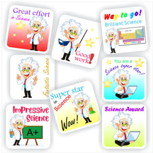 80 Natural Science Stickers | Einstein, Thumbs up : Impressive Science