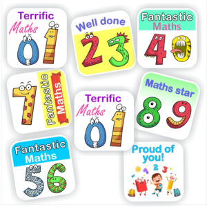 88 Maths Stickers | Terrific Maths, Funky Number characters