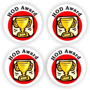 48 Teacher’s reward stickers-Trophy , HOD Award.