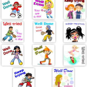 140 Teacher’s reward stickers-Teens, Surf, Skate, Guitar, Well done