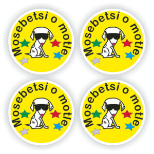 48 Sotho Large stickers | Puppy with sunglasses :Mosebetsi o motle