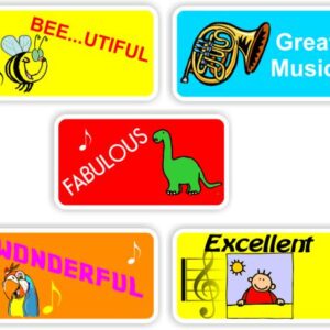 65 Music Stickers | Colourful, Musical Instruments, Notes: Great Music