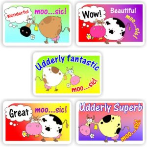 60 Music Stickers | Cute Comical Cows, Great Moo…sic