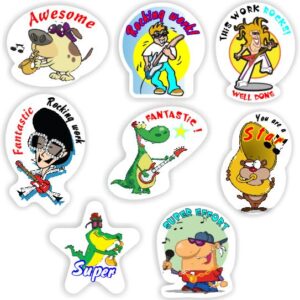72 Music Stickers | Rock Stars, Guitars, Elvis : Rocking Work