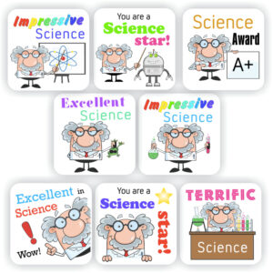88 Stickers | Scientist Einstein, atomb & experiment
